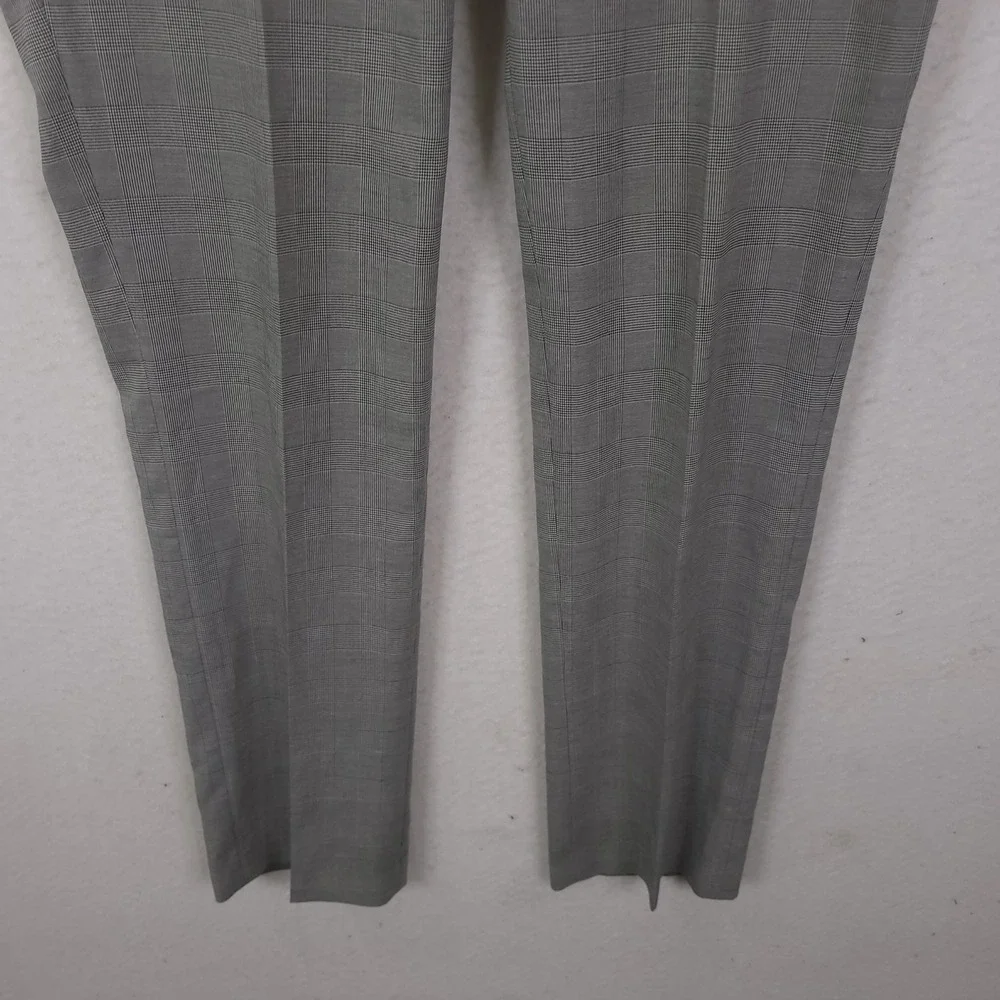 Uniqlo Kando Pants Men 35x34 Grey Glen Plaid Performance Dress Trousers Slim Fit